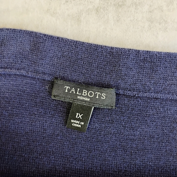 Talbots Pleated Nautical Striped Knit Short Skirt Navy Blue Preppy Plus Size 1X - Picture 5 of 9